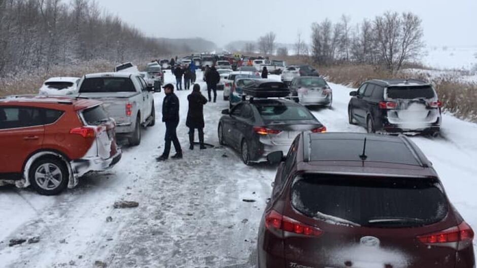 winter black ice pileups on highways 40 and 640