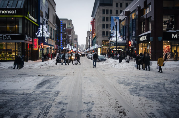 Rue Sainte-Catherine-winter-slush