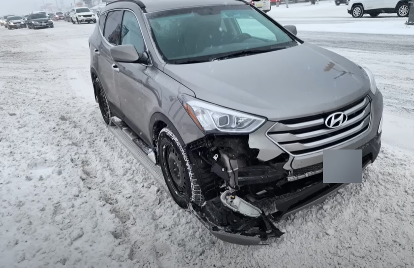 car crash slippery road