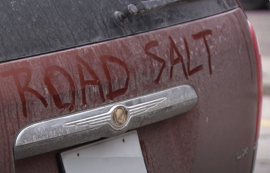winter rust damage and road salt