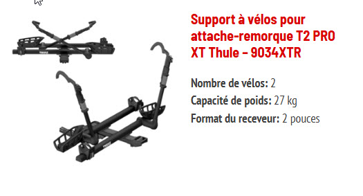 porte-velos THULE T2 PRO XT 9034XTR